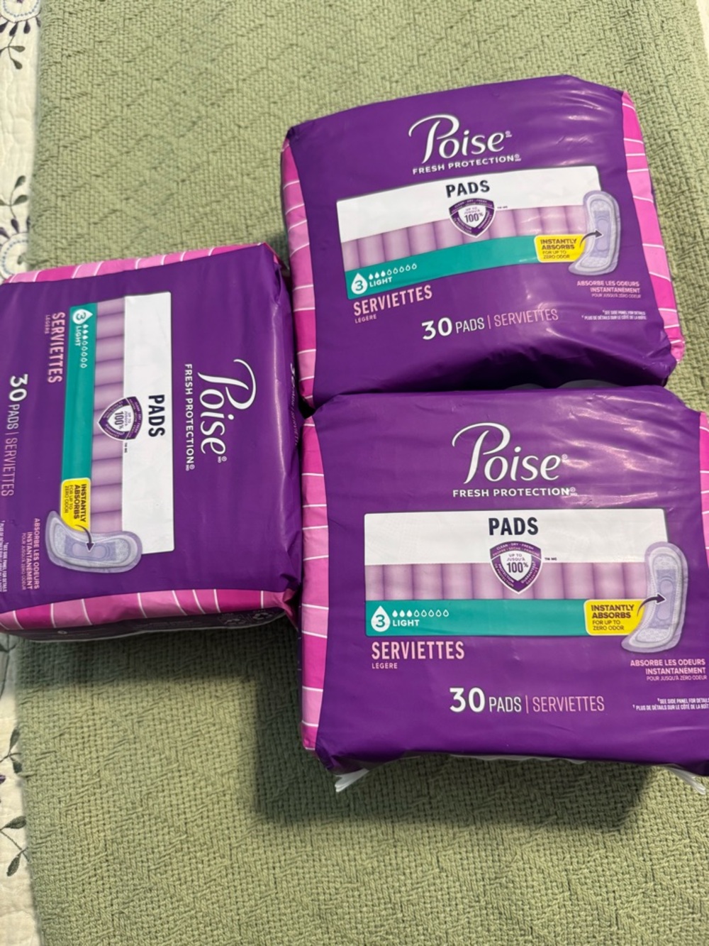Poise Light Pads - Purple - 30 Count